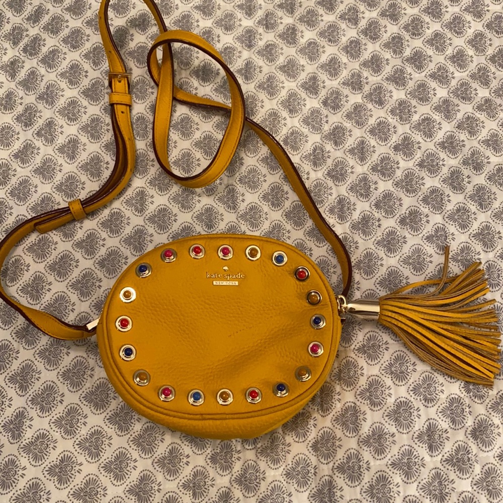 Yellow studded crossbody